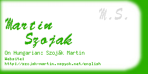martin szojak business card