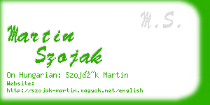 martin szojak business card